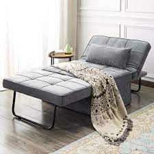 Keeping the folding sleeping chair clean is important because of hygiene and for the look of course. Amazon Com Vonanda Ottoman Folding Chair Bed Modern Velvet Sleeper Sofa Multi Position Convertible Couch Lounger Guest Bed With Pillow For Small Space Velvet Gray Furniture Decor