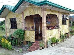 The native house has traditionally been constructed with bamboo tied together and covered with a thatched roof using nipa/anahaw leaves. Bahay Kubo This House Is Simple But Elegant Unique And Made Of Bamboo Bamboo House Design Wood House Design Bamboo House