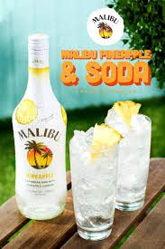 Malibu rum, pineapple juice, lime Pineapple Rum Lemon Lime Soda Drink Recipe Malibu Pineapple Pineapple Rum Malibu Rum Drinks