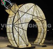3D Holiday Motif Light Led Tunnel Arch Star Light with Garland for Outdoor  Christmas Decoration