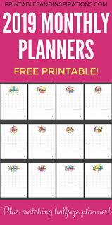 Free 2019 Calendar With Flowers Enjoy A Unique Monthly Planner Every Month Fre Weekly Planner Free Printable Free Calendar Download Monthly Planner Printable