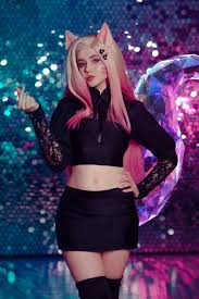 Alina Becker, women, model, cosplay, Ahri (League of Legends), video game  girls, fox girl, women indoors, League of Legends, video games, black top,  lace, miniskirt, KDA, indoors | 2624x3936 Wallpaper - wallhaven.cc