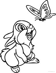 This thumper 4 coloring page would make a cute present for your parents. Cool Disney Bambi Thumper Bunny See Butterfly Cartoon Coloring Page Cartoon Coloring Pages Butterfly Coloring Page Bunny Coloring Pages