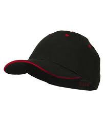 Stretchable Sandwich Bill Fitted Cap Black Red Cq11luh72mn Hats For Men Black And Red Fitted Caps