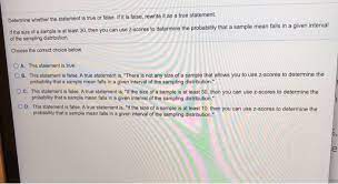 Baseball team and the number ofwins by the hurricane baseball team over a five year period. Solved Determine Whether The Statement Is True Or False Chegg Com