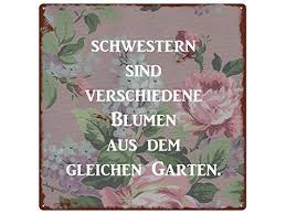 20x20 Shabby Vintage Metallschild Blechschild Dekoschild Schwestern Sind Verschiedene Blumen Shabby Vin Schwester Spruche Valentinstag Spruche Schwester Zitate