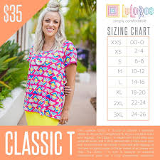 lularoe classic t sizing chart with price in 2019