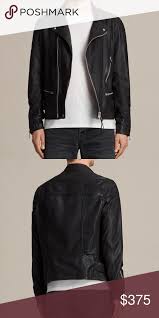 All Saints Black Gibson Leather Biker Jacket Xl Biker Jacket Jackets Leather Biker Jacket