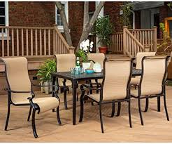 Online shopping for patio, lawn & garden from a great selection of conversation sets, dining sets, bistro sets, bar sets & more at everyday low prices. Amazon Com Hanover Brigantine7pc Rectangle Cast Aluminum Table Brushed Bronze Finish Brigantine 7 Piece Outdoor Patio Dining Set 6 Sling Chairs Brown Tan Outdoor And Patio Furniture Sets Patio Lawn Garden