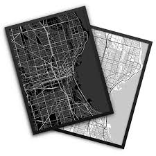 Check spelling or type a new query. Milwaukee Wisconsin Poster City Map Decor