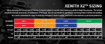 xenith x2 helmet size chart best helmet 2017