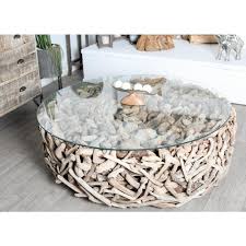 Litton Lane Brown Round Driftwood Twigs And Glass Coffee Table 64031 The Home Depot In 2020 Driftwood Coffee Table Diy Furniture Table Glass Coffee Table