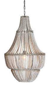 White Wash Wood Bead Chandelier Wood Bead Chandelier Wooden Bead Chandelier Beaded Chandelier