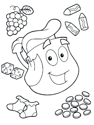 Dora the explorer coloring pages. Dora The Explorer Backpack Shows All The Things Inside