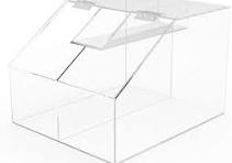 FixtureDisplays® 2.5 Gallon Acrylic Candy Bin, 2 Compartments, Scoop Holder  10" WX 8" HX 12" D 19491