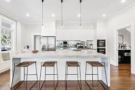 Marble Benchtop White Kitchen Wooden Floor Wooden Benchtop Kitchen Kitchen Flooring White Modern Kitchen