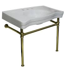 Bathroom sink legs and lavatory legs are manufactured by johnson bros. Kingston Brass Console Bathroom Sink With Metal Legs In Polished Brass Hvpb1362st The Home Depot