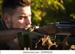 Hunting Spring Forest Hunter Shotgun Gun Stock Photo 1379995520