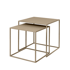 Set end tables beside either arm of the sofa to hold drinks, snacks, remotes and, of course, table lamps. Blomus Fera Side Tables Set 2 Color Nomad Powder Coated Steel Bath Living