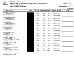 Form 543 TESORERIA MUNICIPAL: Ayuntamiento Municipal de Villa Hermosa MES  DE SEPTIEMBRE DEL ANO 2023 Hoja N°: 1 de 2 0.00