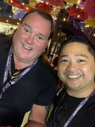 A 2017 photo of Marty Jannetty and Brutus 'The Barber' Beefcake revisiting  the 'Barber Shop' set