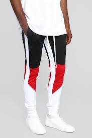 Black And Red Adidas Joggers Monty Track Pants Black Red Fashion Suits For Men Track Pants Mens Mens Joggers Outfit