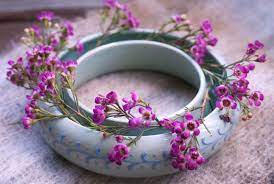 Lovely Green And Blue Pansy Ring Vase Pansies Vase Lovely
