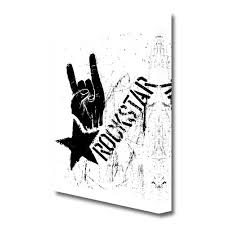 Black And White Rockstar Prints East Urban Home Rockstar Music Graphic Art Print On Canvas Music Canvas