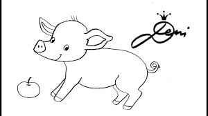 Schwein Ferkel Schnell Zeichnen Lernen How To Draw A Pig For Kids Kak Se Risuva Prasence Youtube