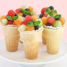 Fruit Salad Ice Cream Cone Bakers Royale Food Fruit Recipes Snacks