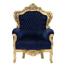 Baroque Armchair King Royal Blue Gold Great savings free delivery / collection on many items.