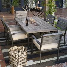 Belham Living Silba 7 Piece Envirostone Fire Pit Patio Dining Set In 2020 Fire Pit Patio Outdoor Patio Table Patio Dining Table