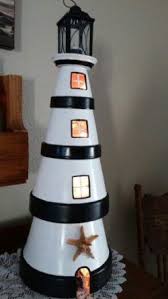 Terra Cotta Pot Lighthouse Clay Pot Lighthouse Clay Pot Crafts Clay Pots