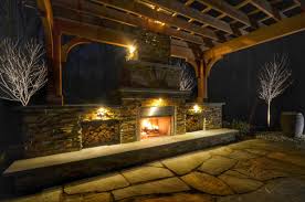 Wood, gas, electric, gel, ethanol. Patio Design With Pergola And Fireplace Sponzilli Landscape Group