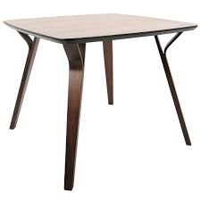 A specifically curated and reproduced collection of the most sought after styles in modernist dining tables. Lumisource Folia Mid Century Modern Dining Table Square Walnut Accuweather Shop