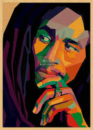 Poster Retro Poster Keep Calm dan Smoke Weed Bob Marley/Jamaican Reggae  Kraft Kertas Cokelat Poster Antik Hadiah Dekorasi Ruang Bar