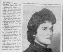 Wedding of Patsy Clara Blan and Sgt. Roy Delno Martin in Antlers, Oklahoma, 