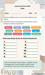 Kalimat ini berasal dari sumber eksternal dan mungkin tidak akurat. Mengurutkan Nama Bulan Interactive Worksheet
