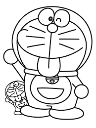 Doraemon sedang berbelanja sambil memegang tas. Gambar Mewarnai Doraemon 1 Doraemon Doraemon Cartoon Cartoon Coloring Pages