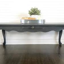 Charcoal Grey French Provincial Coffee Table Done In Rustoleum Chalk Paint With A Light Grey W Coffee Table Refinish Refinishing Furniture Painted End Tables