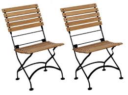 Furniture Designhouse French Caf Bistro Folding Side Chair Jet Black Frame African Teak Wood Slats Pack Patio Furnishings Outdoor Patio Decor Outdoor Patio Set