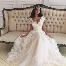Cap Sleeves Princess Wedding Dress With Lace Overlay Skirt Wedding Dresses Lace Wedding Dresses A Line Wedding Dress