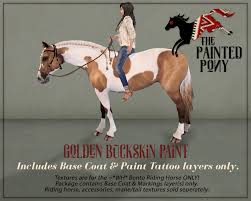 They are colored like brown and white, black and white there are buckskin quarter horses, paints, ect. Second Life Marketplace Golden Buckskin Paint Coat Boxed