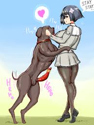 Rule 34 - 1boy 1girls Animal Animal Genitalia Animal Penis Blue Eyes Blue  Hair Blush Breasts Canine Censored Dog Penis Erection Flower Flower In Hair  Hair Ornament Huge Breasts Huge Cock Implied