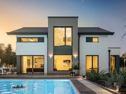 fertighaus luxushaus mit grossen fenstern moderne fertighauser neubau plane haus