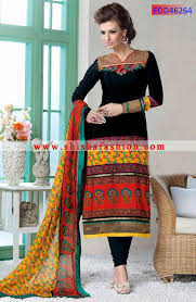 Black And Yellow Suit Design Pin On Salwar Kamiz