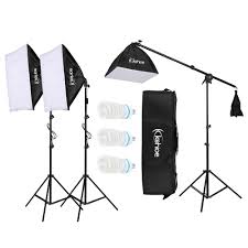 86 Photography Studio 3 Soft Box Light Stand Continuous Lighting Kit Diffuser Ebay