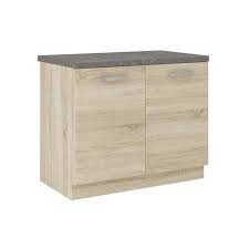 Les meilleurs prix sur la gamme caisson bas cuisine ! Meuble Bas 2 Portes Battantes Avec Plan De Travail Decor Chene Sonoma L 80 X P 51 6 X H 82 Cm Lassen Achat Vente Elements Bas Meuble