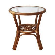 Delightfully tapered legs and a bold floral design make this. Natural Rattan Wicker Handmade Round Small Coffee Table With Glass Top 5 Colors Desks Tables Business Industrial Worldenergy Ae