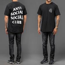 T Shirt Anti Social Club Letter Printed Assc Top Tee Mens